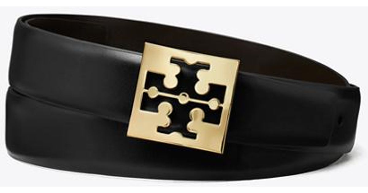 Tory Burch Square Logo Belt in Black | Lyst display picture 3