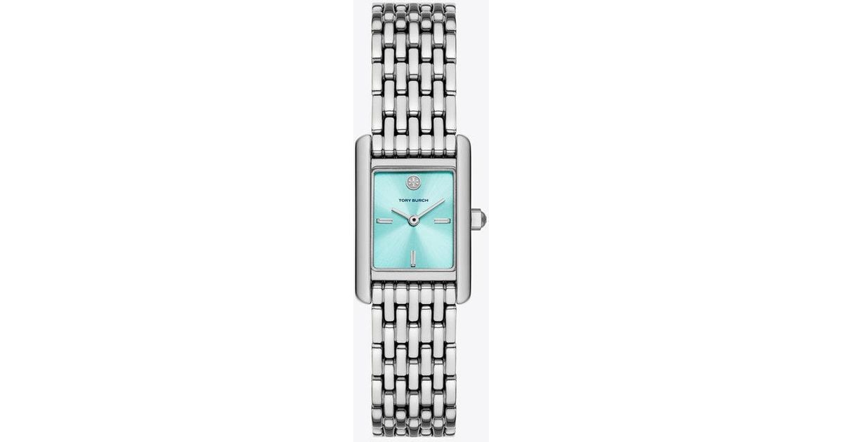Tory Burch Geometric Turquoise Dial Link Bracelet Watch in Blue | Lyst