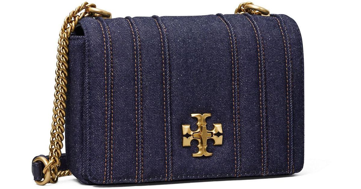 Tory Burch Kira Denim Chain Shoulder Bag in Navy Blue (Blue) Lyst Canada