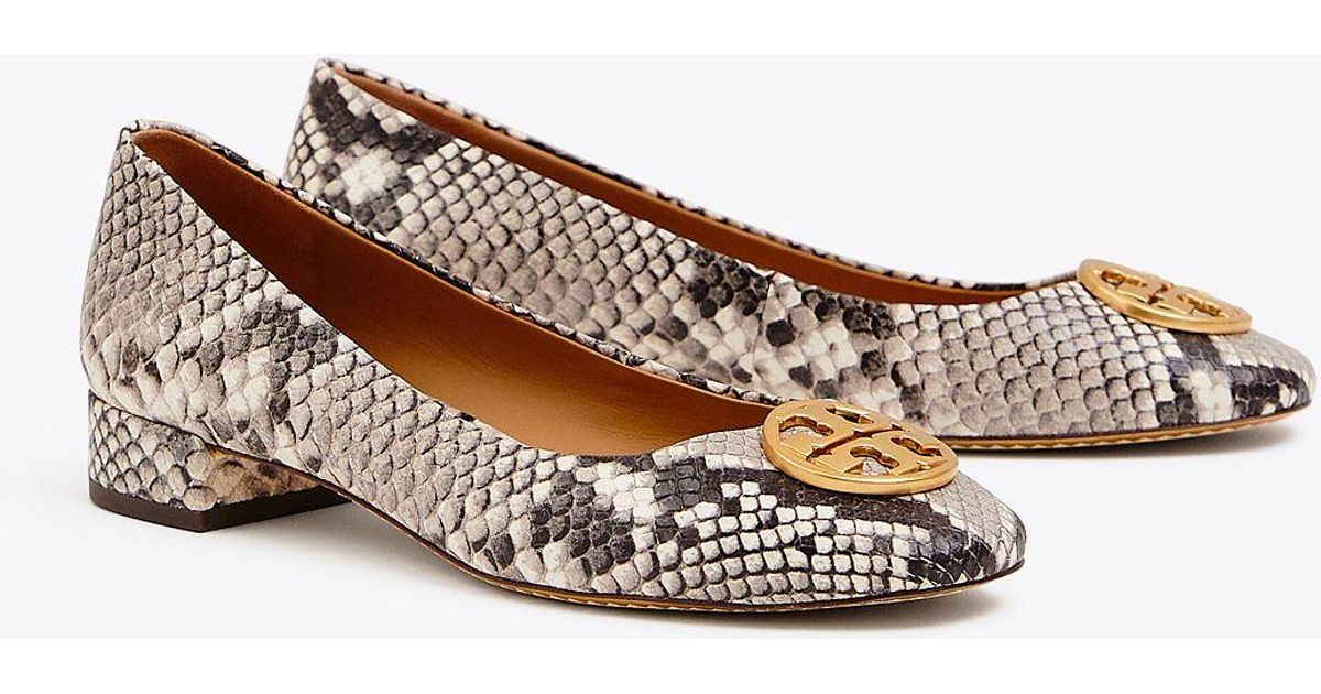 chelsea embossed heeled ballet flat