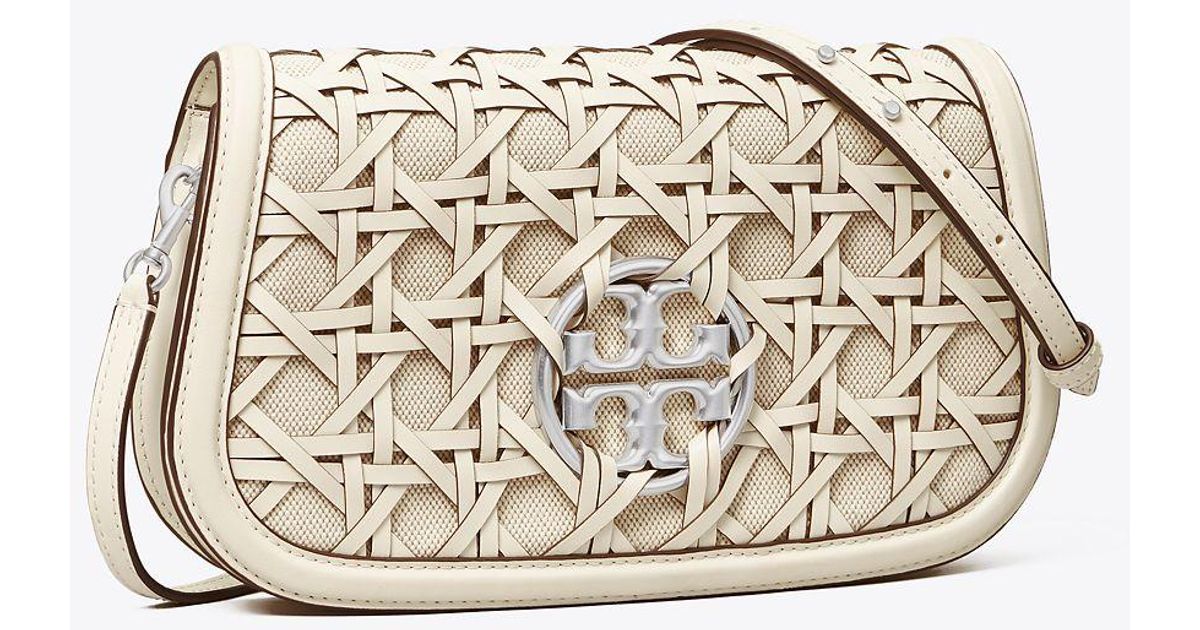 Tory Burch Miller Basketweave Convertible Shoulder Bag in Natural Lyst