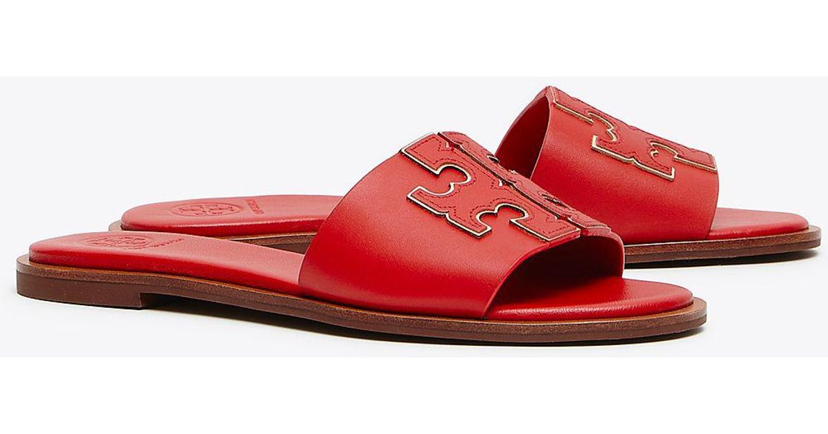 red tory burch slides