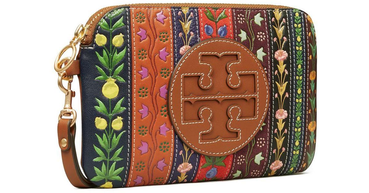 Tory Burch Perry Bombe Ribbon Patchwork Wristlet Lyst Canada