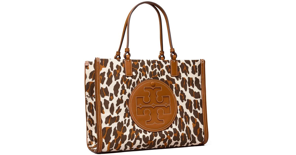 ella leopard canvas tote bag