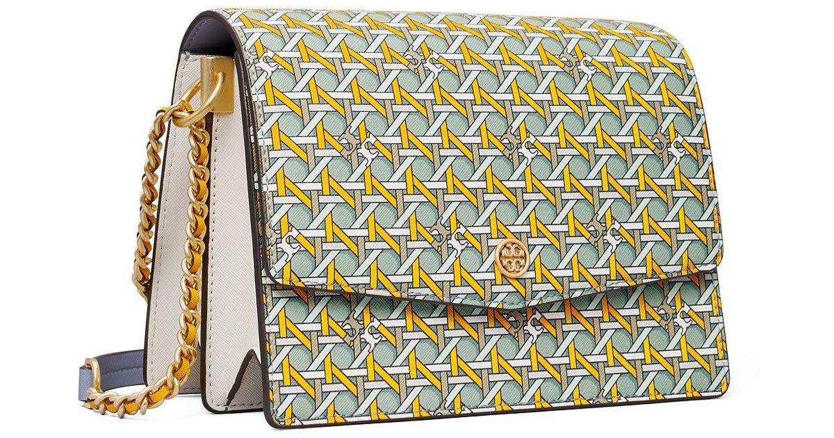 Tory Burch Leather Robinson Printed Convertible Shoulder Bag Lyst