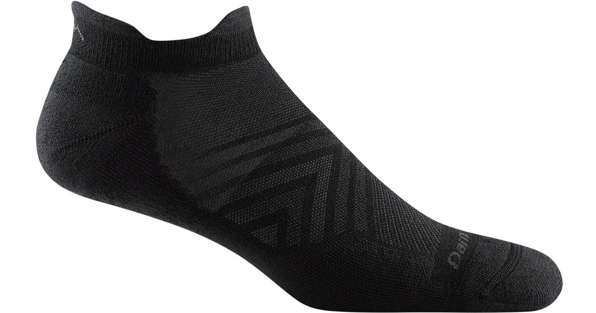 Darn Tough No Show Tab Running Socks in Black for Men Lyst