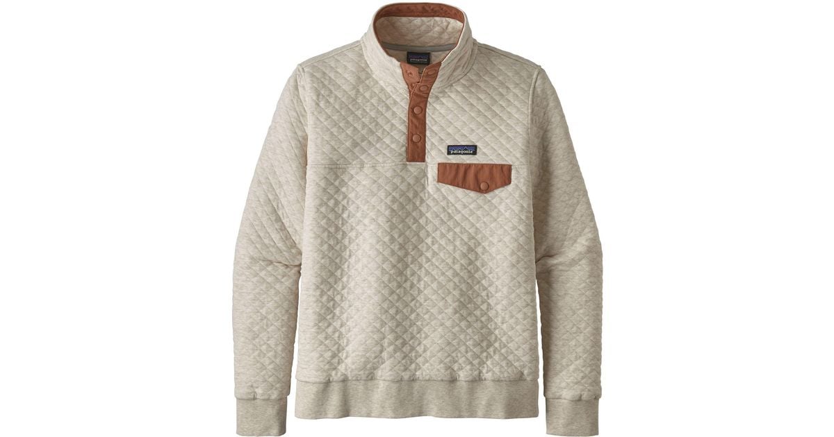 Patagonia Women's Gray Organic Cotton Quilt Snap-t Pullover Dyno White