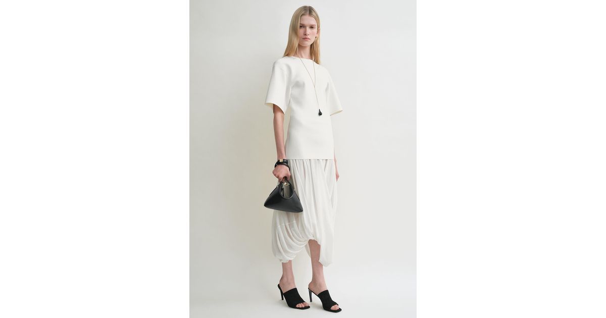 fitted knee length dress Women's Off White Solid Square Neck Raglan Sleeves Side Pocketed Polyester  Fit and Flare Knee-Length Dress