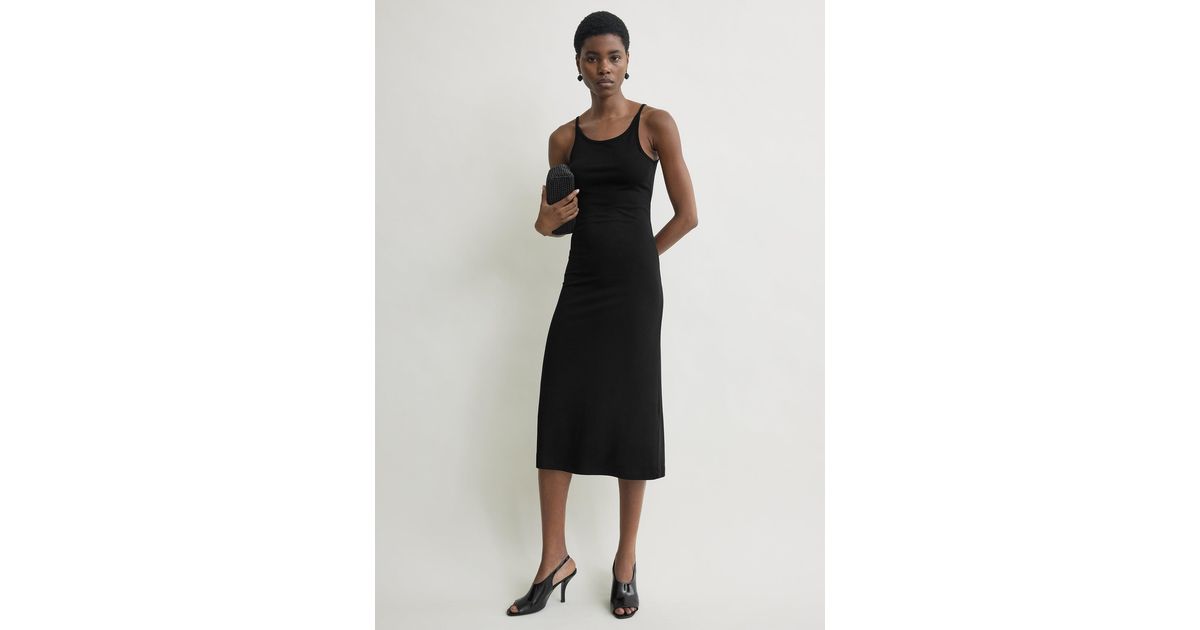 toteme black slip through midi dress Fluid slip dress black  TOTEME