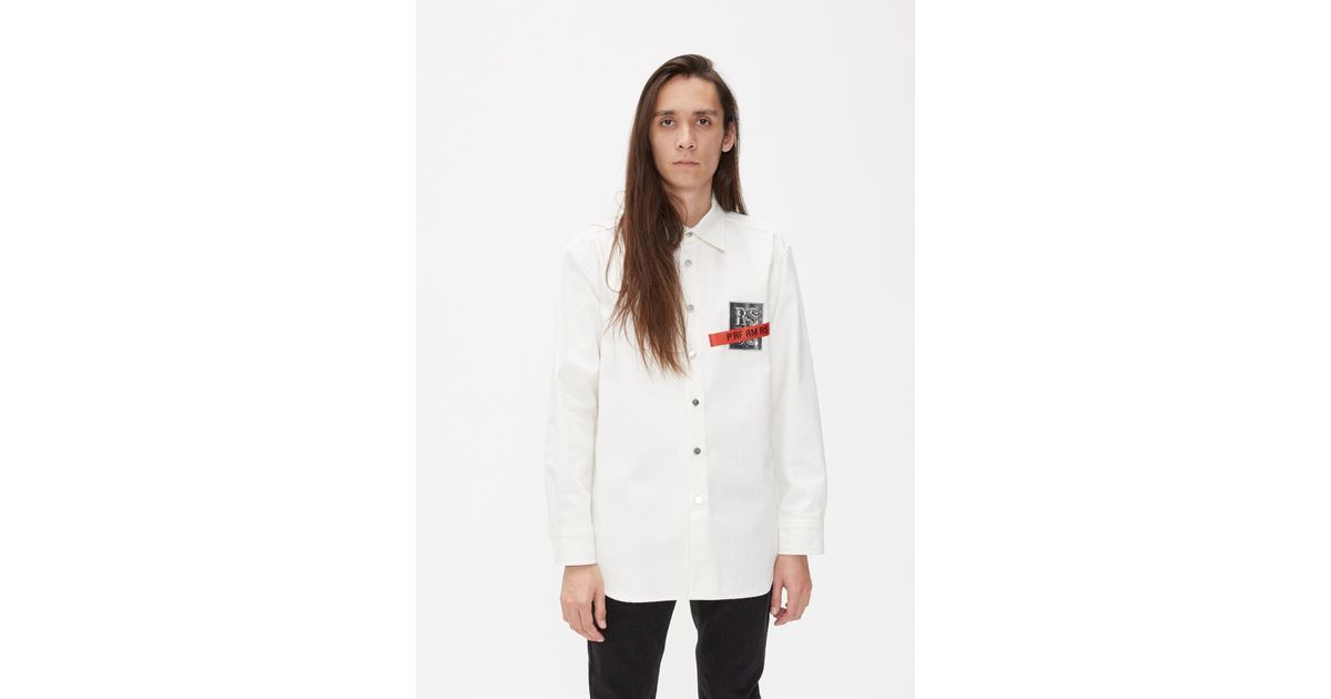 raf simons carry over denim shirt