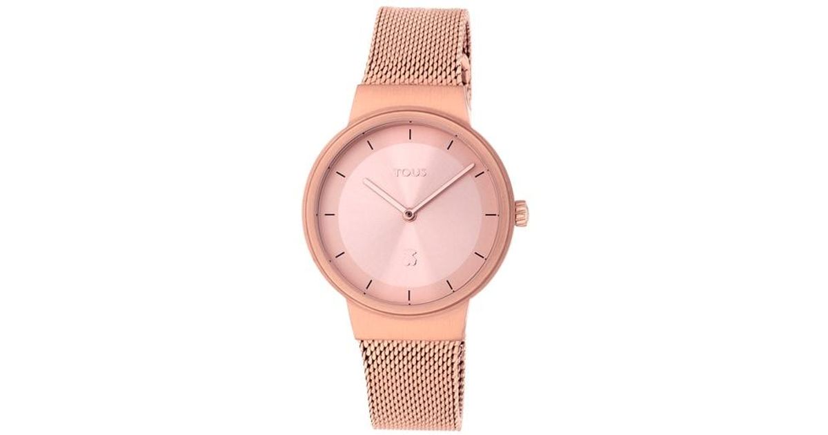 Tous Pink Ip Steel Rond Mesh Watch - Save 15% | Lyst