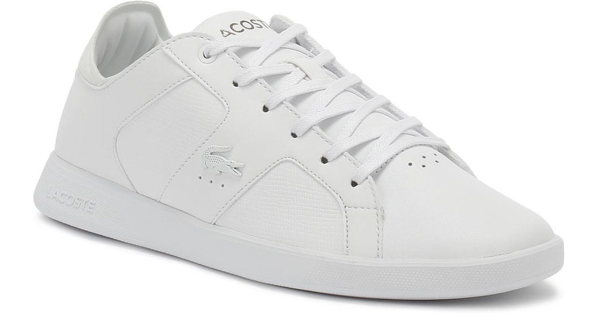 mens white trainers lacoste