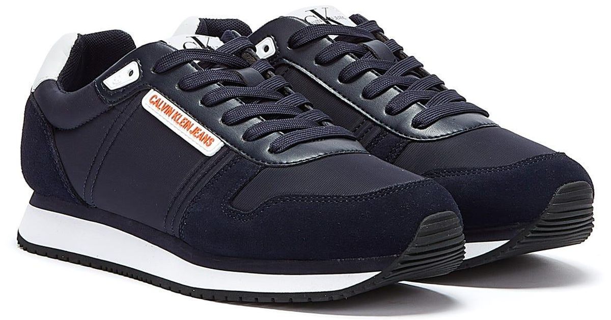 calvin klein navy trainers