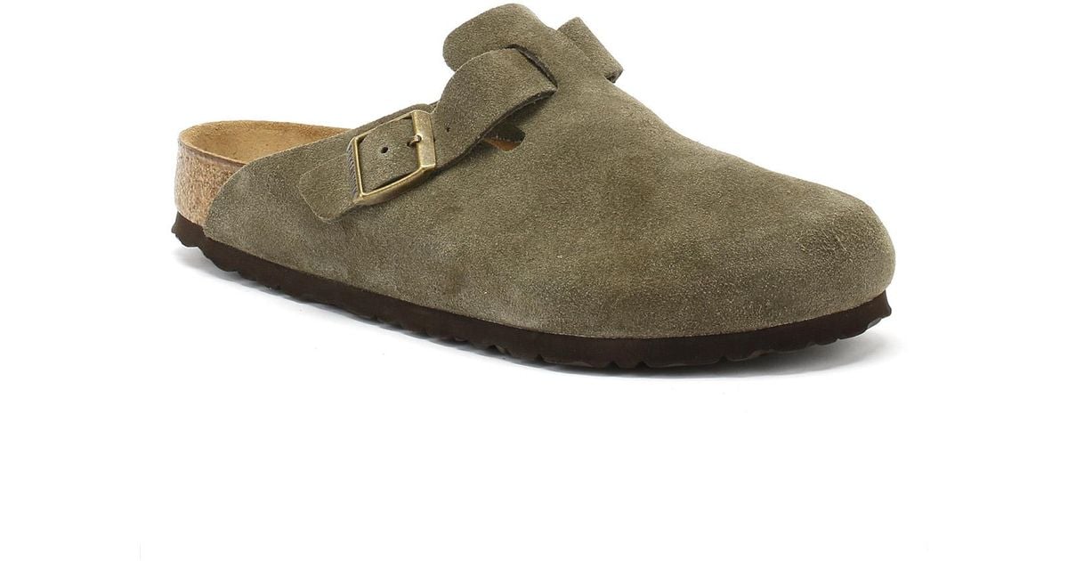 green birkenstock clogs