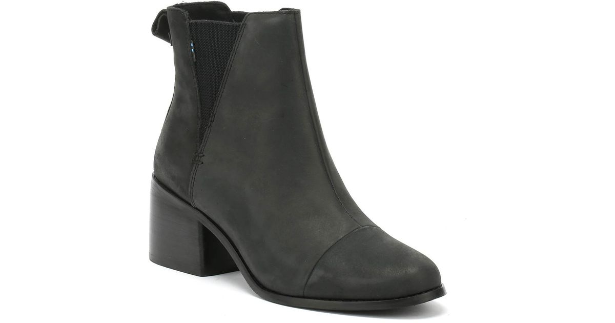 TOMS Esme Womens Black Leather Boots - Lyst