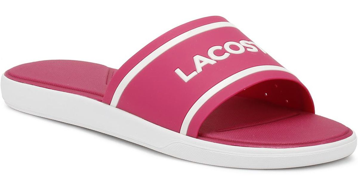 lacoste pink slides
