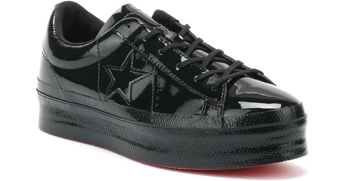 one star platform low top black