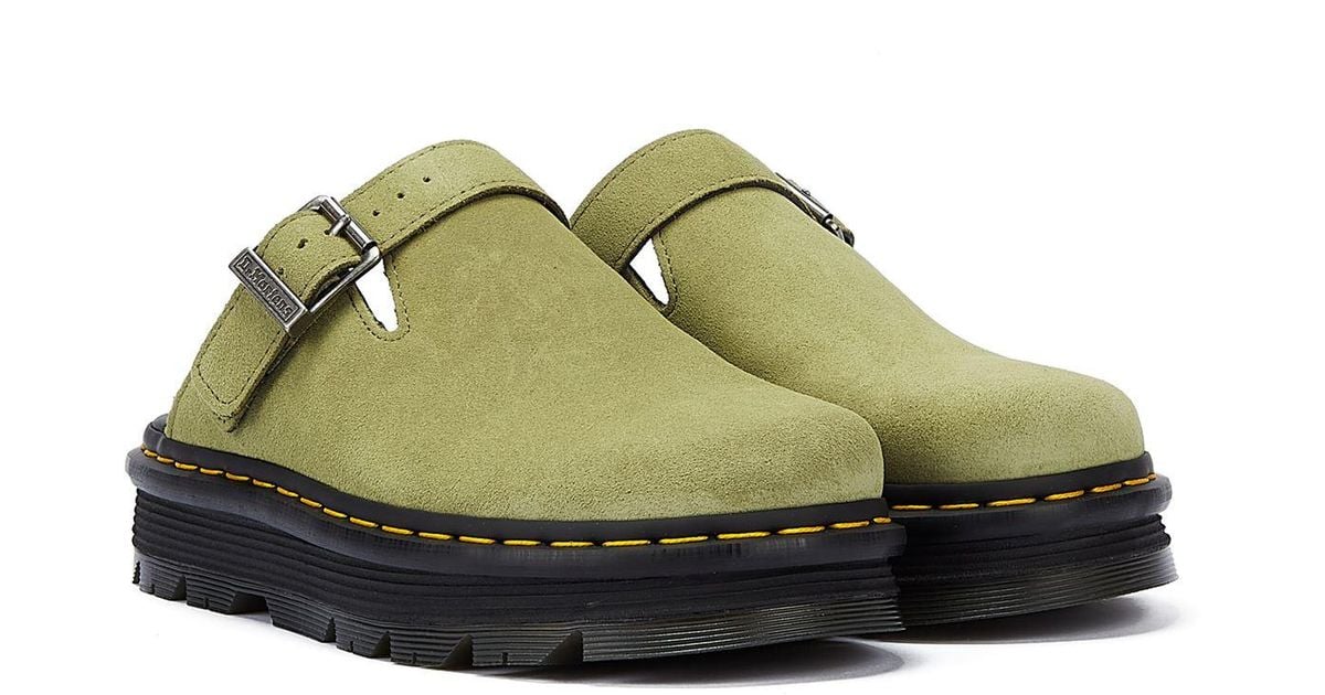 Martens Zebzag Eh Suede Muted Olive Mule in Green Lyst UK