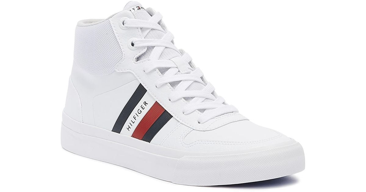 mens tommy hilfiger white trainers