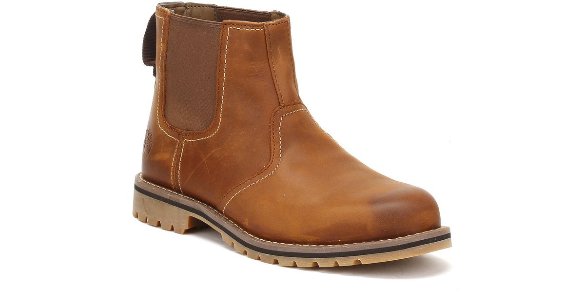 Timberland Leather Larchmont Mens Oakwood Brown Chelsea Boots for Men - Lyst