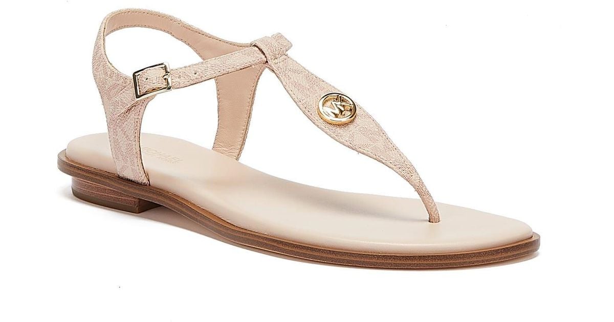 Michael Kors Leather Mallory Thong Sandals in Pink - Lyst