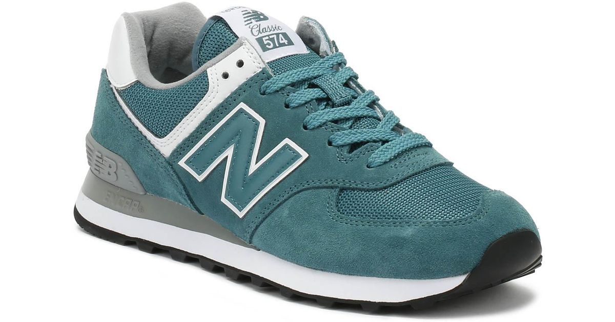New Balance Suede Womens 574 Green Classic Trainers Lyst