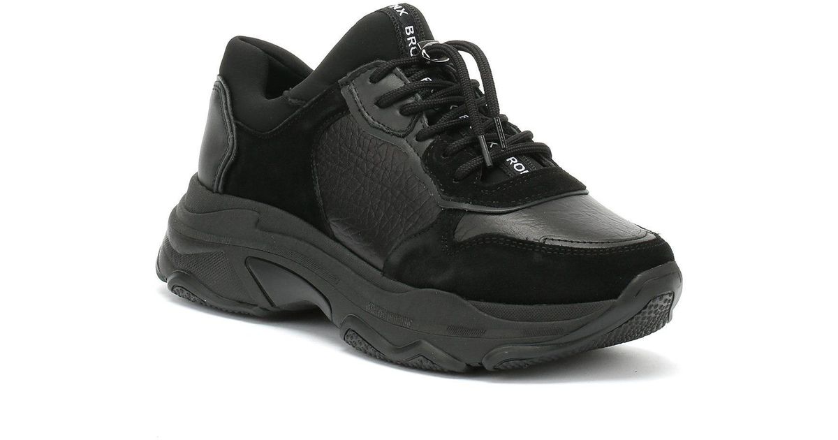 black chunky trainers womens