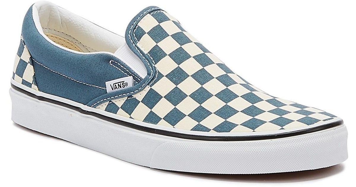 vans checkerboard blue mirage
