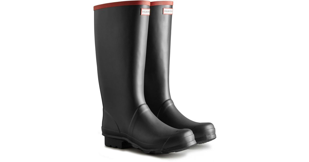 HUNTER Unisex Argyll Full Knee Rubber Boots – Durable Natural Rubber, Textile Lined