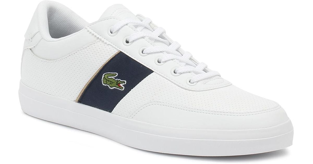 mens white lacoste trainers