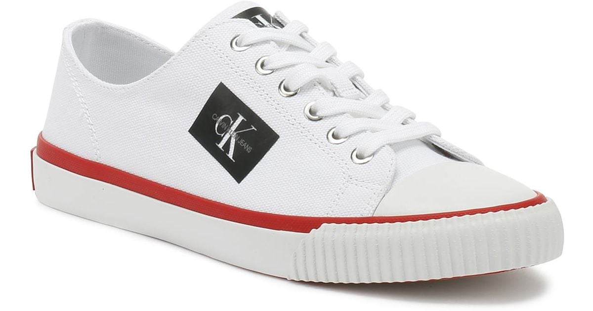 womens white calvin klein trainers