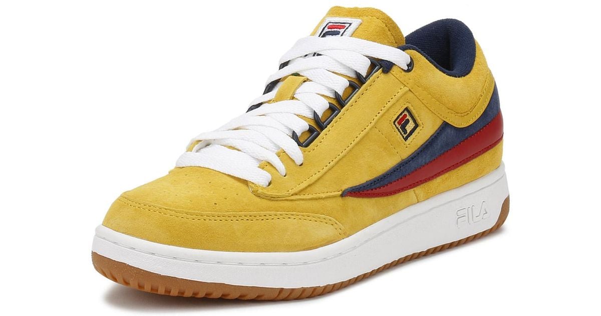 Fila Mens Lemon Chrome Yellow Original Fitness T1-mid Trainers for men Fila Mens Lemon Chrome Yellow Original Fitness T1-mid Trainers for men