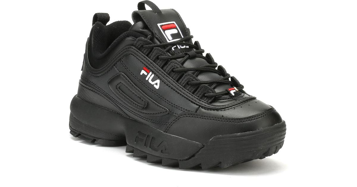 fila disruptor ii premium black velour trainers