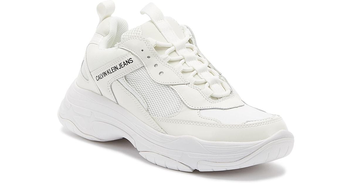calvin klein white jeans marvin trainers