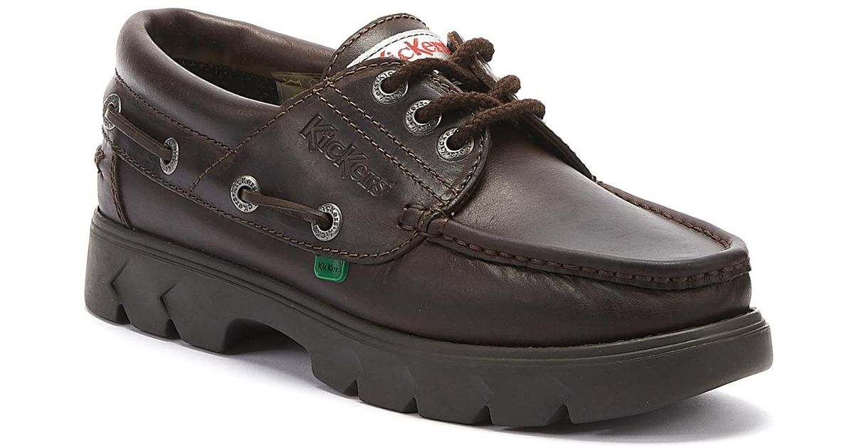 kickers lennon boat shoe brown