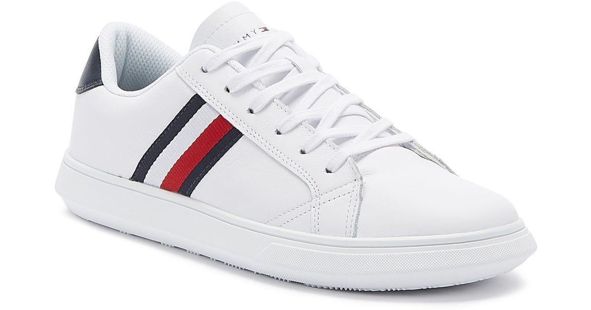 mens white leather trainers