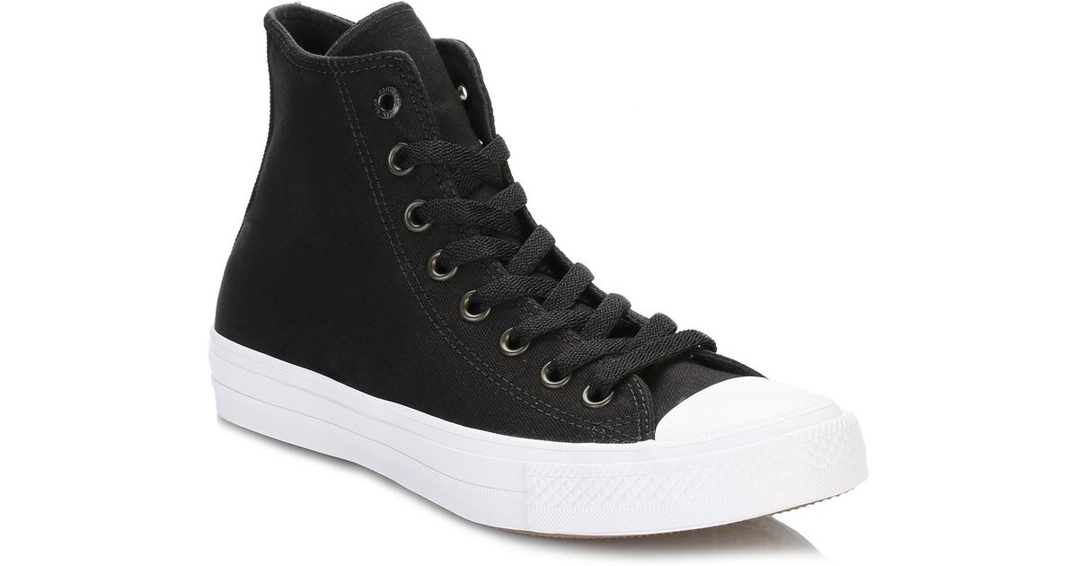 converse chuck taylor ii black hi top trainers