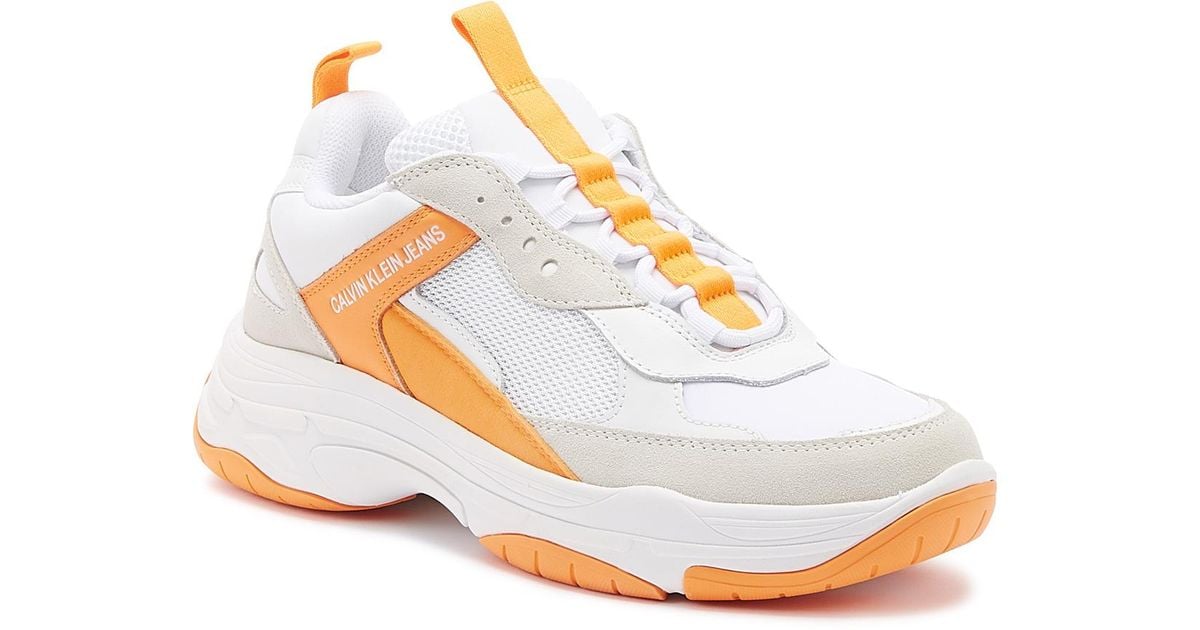 calvin klein orange trainers
