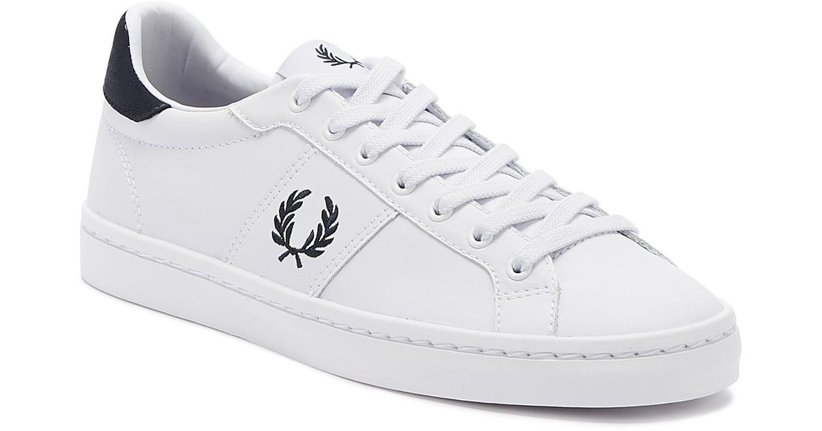 mens navy leather trainers