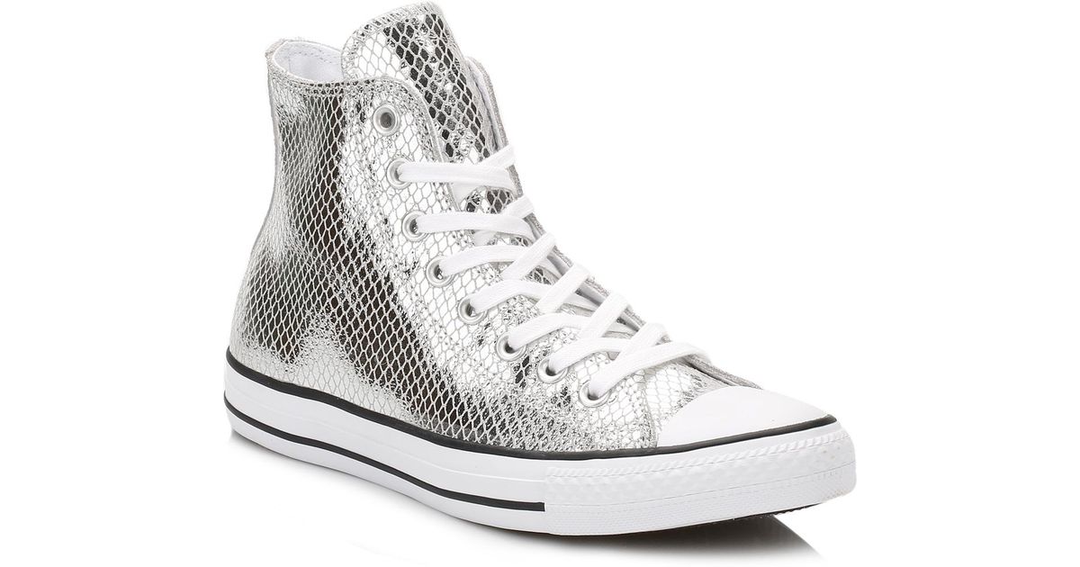 silver leather converse womens