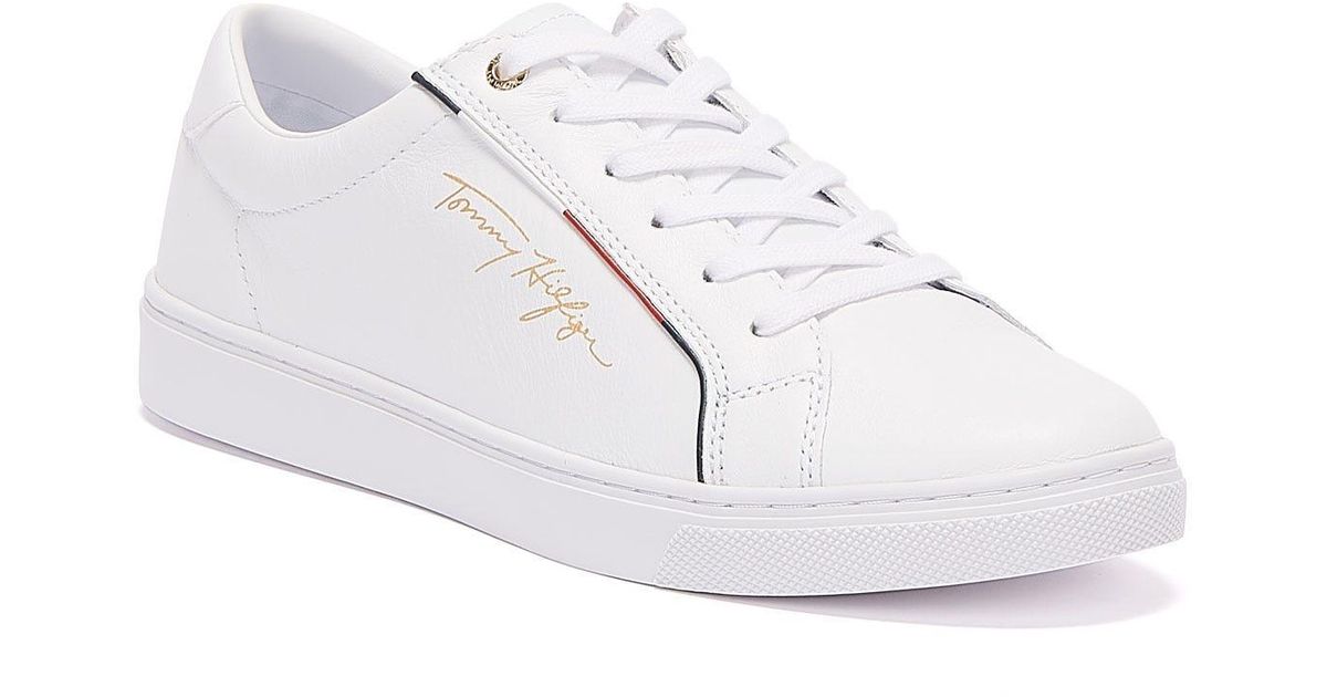 tommy hilfiger white trainers womens