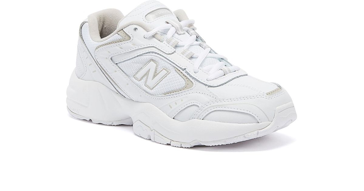New Balance Leather 452 Womens White / Black Trainers Lyst