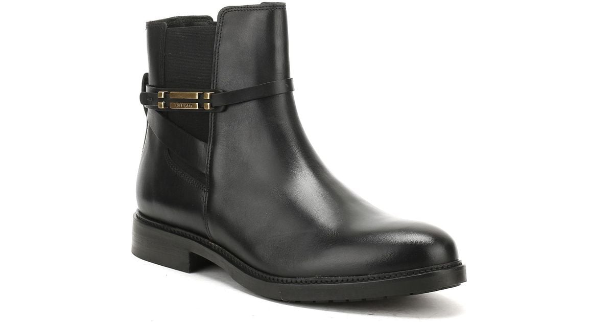 tommy hilfiger black ankle boots