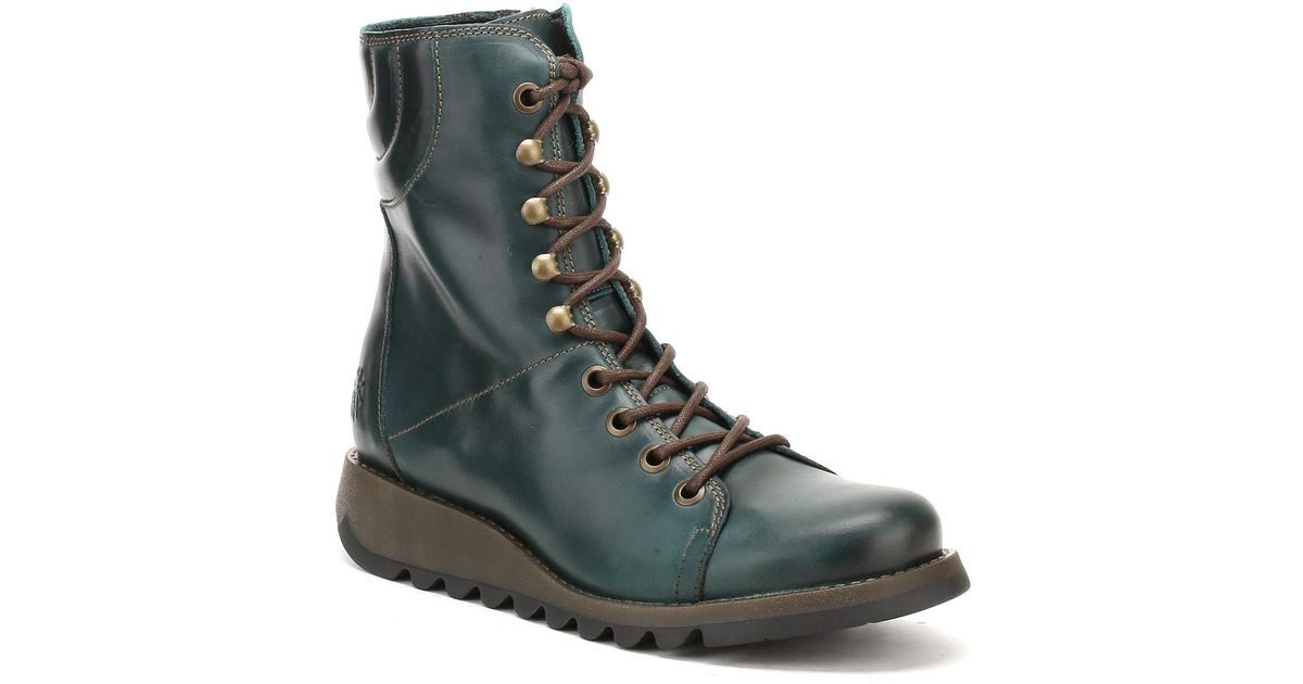 Fly London Womens Petrol Green Same109fly Rug Leather Boots - Lyst