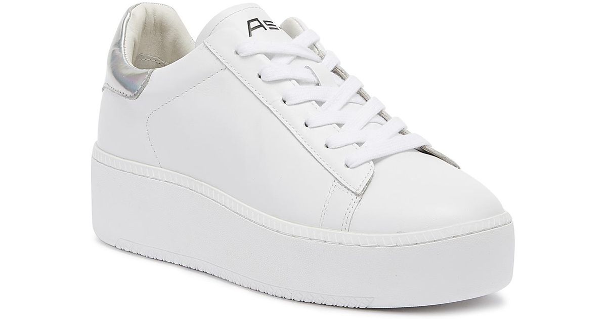 womens white platform trainers