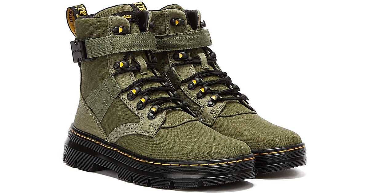 Dr. Martens Dr. Martens Combs Tech Ii Poly Ripstop Khaki Green Boots