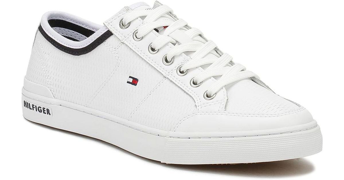 tommy hilfiger mens white trainers
