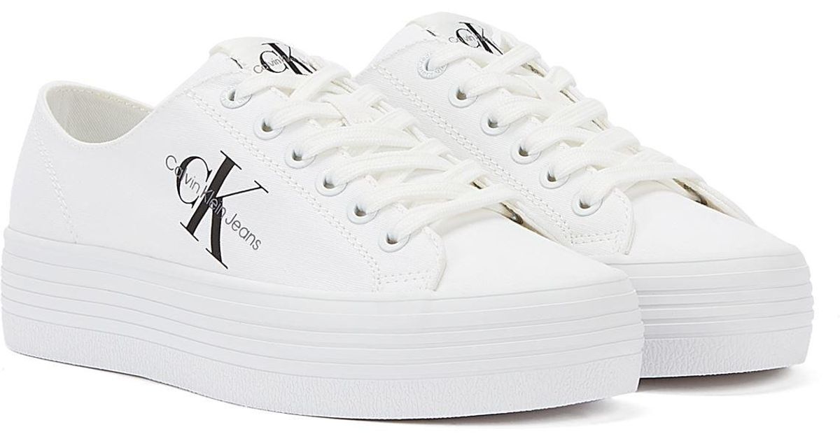 Calvin Klein Vulc Flatform Essential Mono Women's Trainer in White