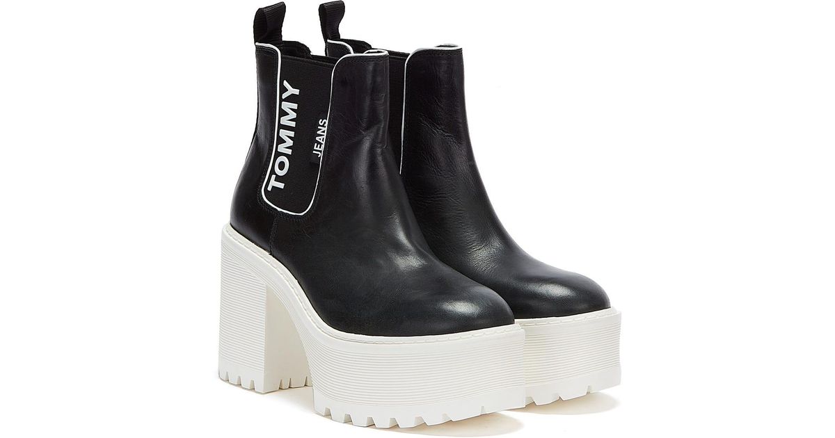 tommy hilfiger metallic cleated chelsea boot