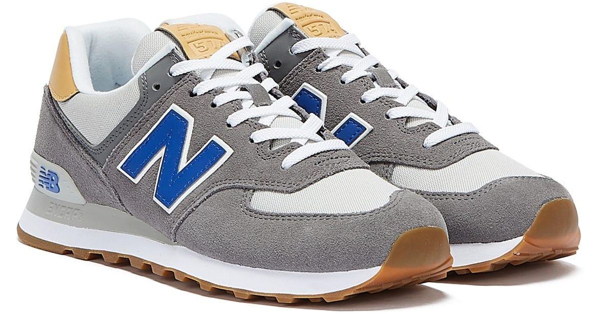 New Balance 574 Mens Grey / Blue / Tan Trainers in Gray for Men - Lyst